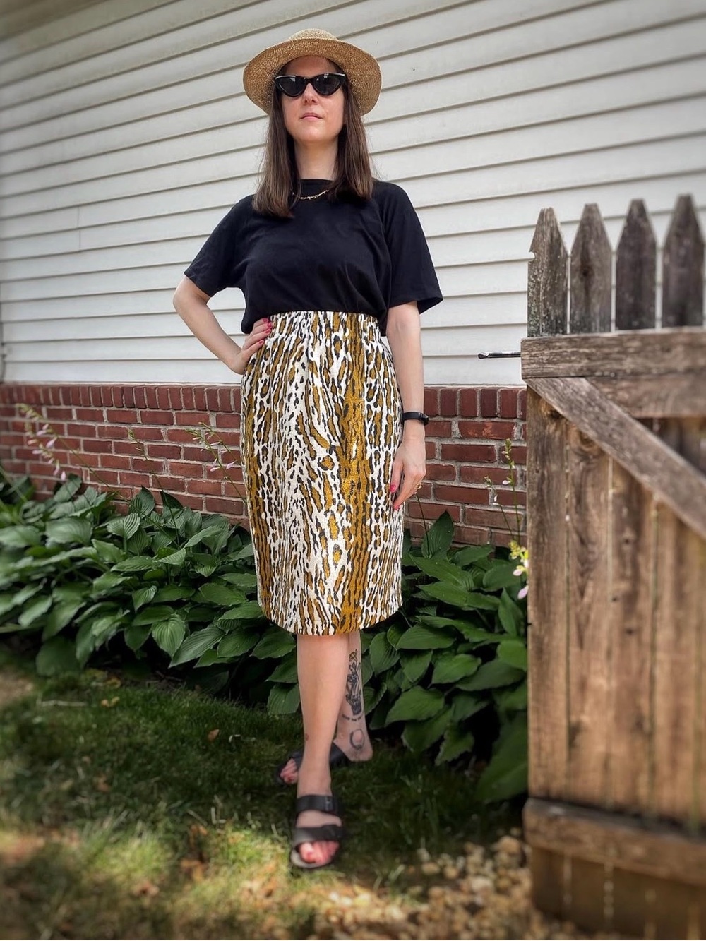 VTG Handmade Leopard Print Terry Terrycloth Beach Pool Midi Skirt Towel